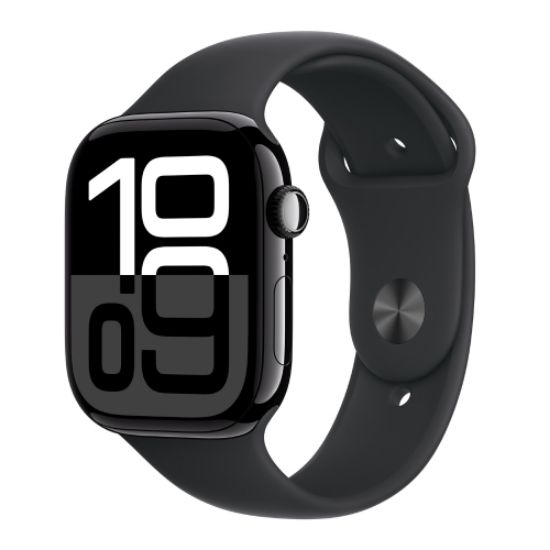 Picture of Apple Watch S10 GPS 46mm Jet Black Alu Case/Black Sport Band - M/L mwwq3qv/a