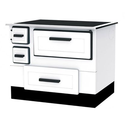 Picture of Šporet na čvrsto gorivo Alfa Plam 55 termo R ECO, beli, desni