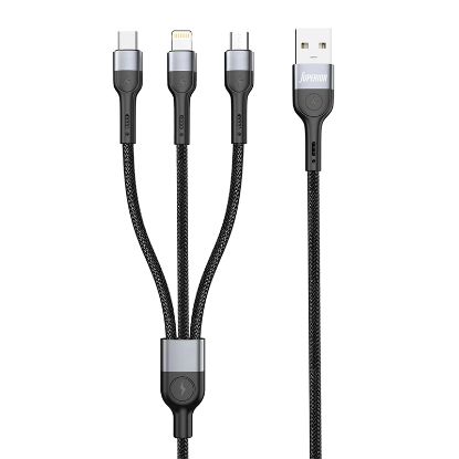 Picture of USB data kabal Superior SU-K106 3in1 Lightning/Micro/Type C 1m crni